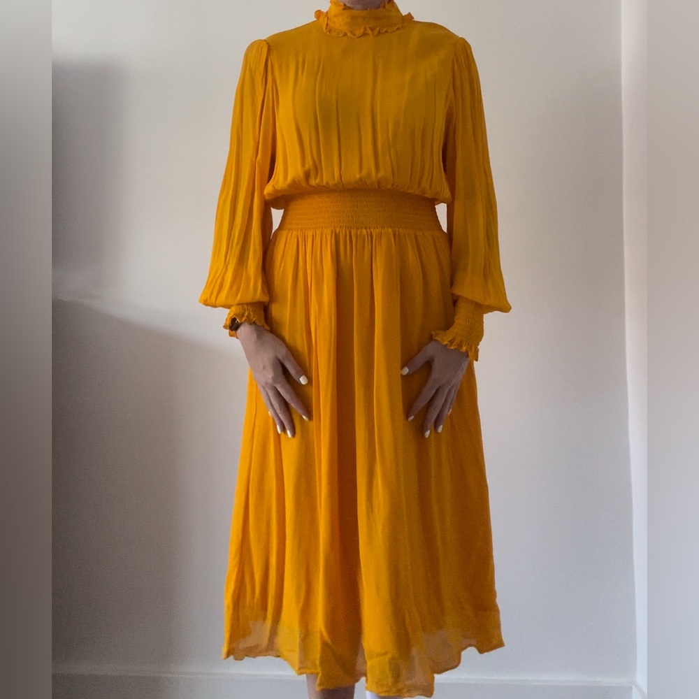 & Other Stories Orange Ruffled Tiered Sundress